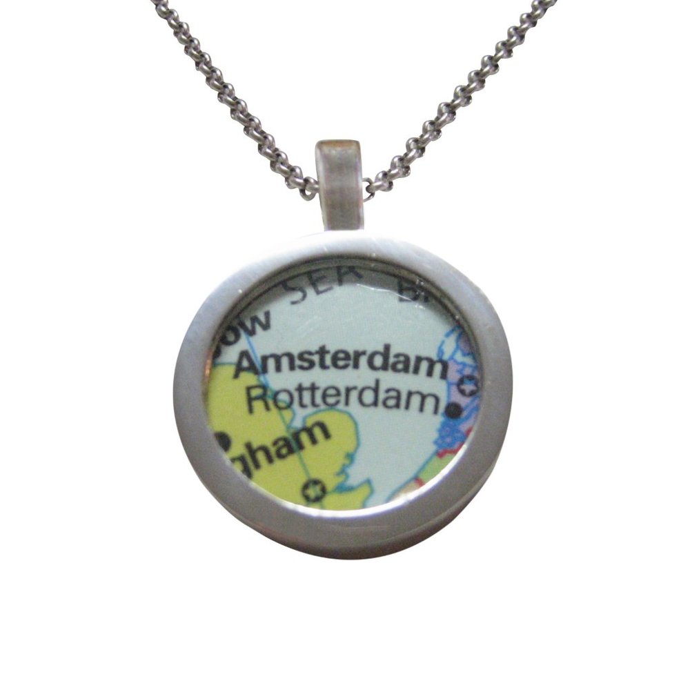 Rotterdam Amsterdam Map Pendant Necklace